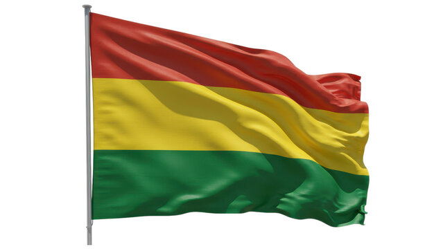 bolivia flag waving in wind isolated on transparent png - Powered by Adobe