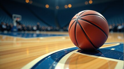 Basketball Close-Up on Court at Game
