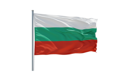 bulgaria flag waving in wind isolated on transparent png