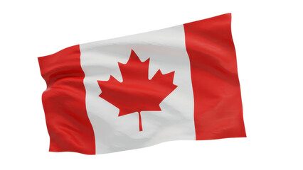 canada flag waving in wind isolated on transparent png