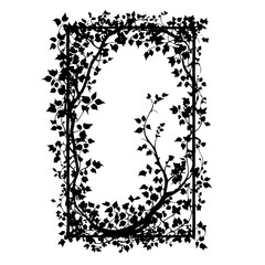 black and white floral frame