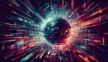 Fototapeta premium Abstract background with fractal patterns, vibrant multicolor spirals, psychedelic and hypnotic design 