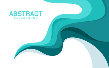 paper cut blue wave abstract background