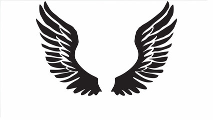 Fototapeta premium Powerful black wings graphic design element bold silhouette simple vector illustration perfect for logo tattoo or