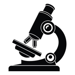 Microscope Icon Silhouette Vector Illustration.