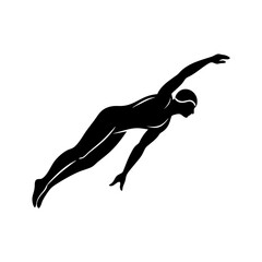 Swimmer diving silhouette illustration