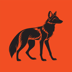 dhole animals silhouette design vector illustration 