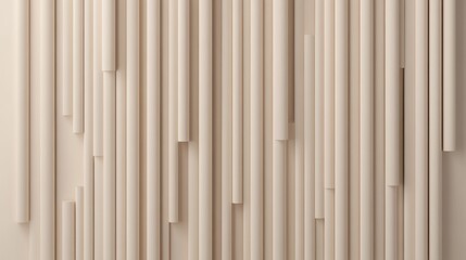 Fototapeta premium Abstract beige cylindrical shapes, vertically aligned, creating a minimalist pattern