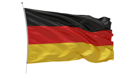 germany flag waving in wind isolated on transparent png
