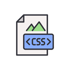 Front end developer colored icons, minimalist vector illustration ,simple transparent graphic element .Isolated on white background