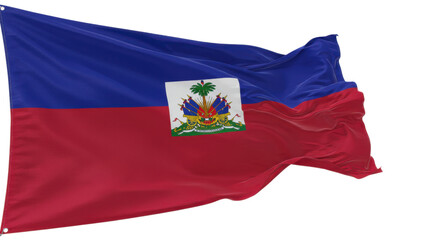 Fototapeta premium haiti flag waving in wind isolated on transparent png