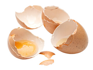 broken eggshell isolated on white background PNG. GENERATIVE AI