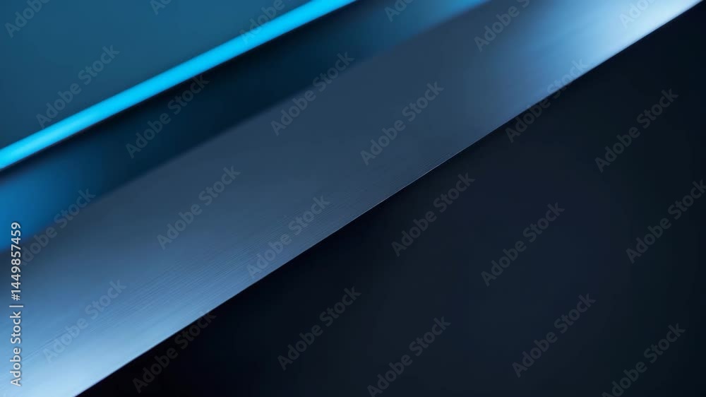 Poster brushed metal featuring sharp edges against a background. shallow depth of field.
