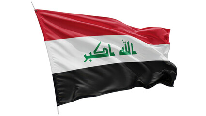 iraq flag waving in wind isolated on transparent png