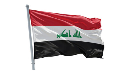iraq flag waving in wind isolated on transparent png