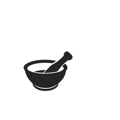 Mortar and pestle pharmacy herbal medicine icon art