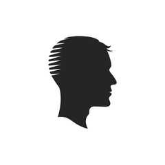 Man head silhouette with brain concept illustration