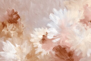 Neutral-toned abstract background features soft spring blooms with delicate colors and textures for an uplifting and serene atmosphere