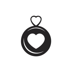 Heart pendant love charm jewelry vector design art