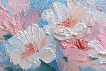 Soft abstract spring background featuring faded floral patterns in a soothing color palette