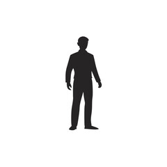 Silhouette of a man standing in formal attire vector