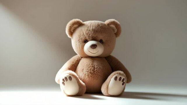 soft brown teddy bear positioned against a scenery