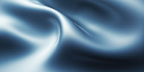 Obraz premium 3D Curved Metallic Surface in Ultra-Glossy Silver with a Subtle Blue Tint A high-end, futuristic abstract background showcasing a sleek
