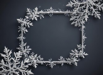 Elegant snowflake frame, vector design for festive cards  ,  celebration,  xmas,  seasonal
