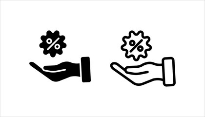 Discount, percentage icon set symbol . vector illustration, pictogram isolated on white background. color editable