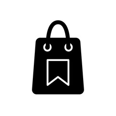 shopping bag icon with bookmark, Shopping list, favorite, save, cart, simple flat style, illustration, logo sign symbol pictogram template, for ui or ux isolated on white for mobile app, editable