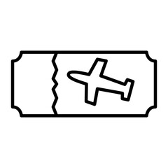 Fototapeta premium airline ticket icon, simple flat style, illustration, logo sign symbol pictogram template, for ui or ux isolated on white for mobile app, editable