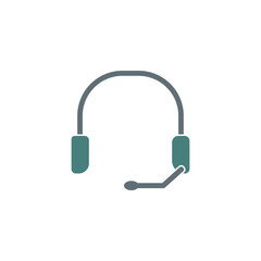 earphone icon, simple flat style, illustration, logo sign symbol pictogram template, for ui or ux isolated on white for mobile app, editable