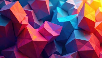 Fototapeta premium Geometric shapes flawlessly interlock creating a cohesive whole , illustration, print