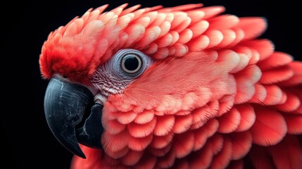 Obraz premium Detailed portrait of a majestic, red macaw with intricate feather texture