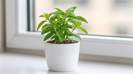 Fototapeta premium Indoor herb garden living room embracing modern design with greenery aesthetics