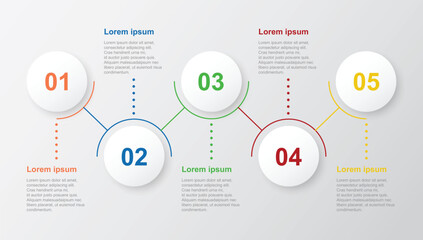 5 steps business data visualization timeline process infographic template design