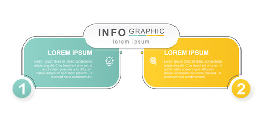 Infographic template vector design with 2 step table timeline presentation