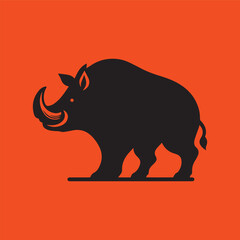 babirusa black silhouette icon vector