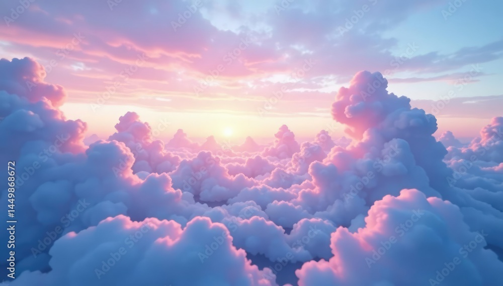 Wall mural subtle gradient sky, clouds seamlessly looping , abstract, blue, gradient