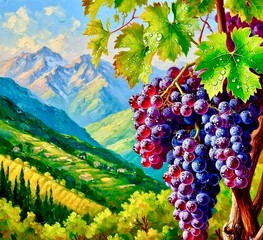 grapes in vineyard
