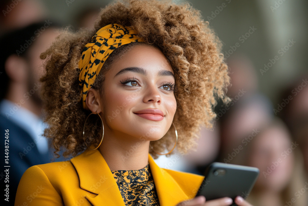 Poster student engages in note-taking during dynamic university lecture amid bustling atmosphere