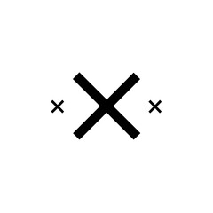 Obraz premium Simple X with small surrounding x marks icon representing decision denial, incorrect selection, or error indicator