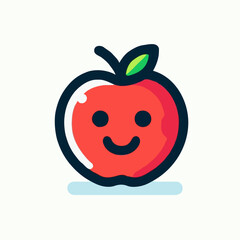 Smiling Apple Emoji on Light Background  