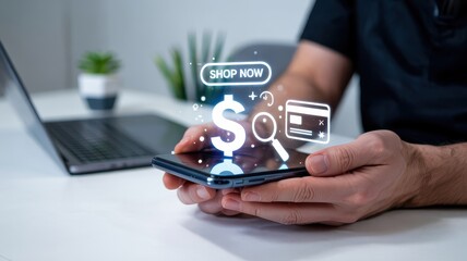 Digital shopping experience displayed on a mobile device.