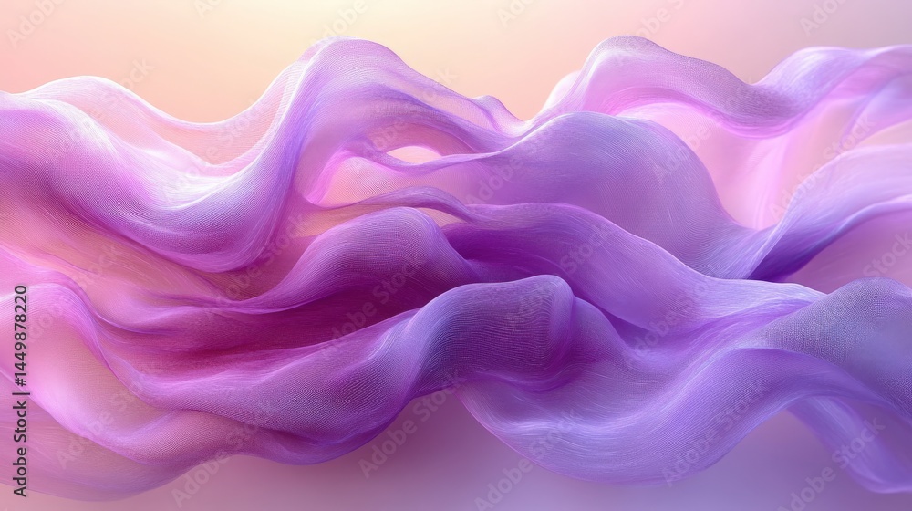 Poster abstract gradient mesh, delicate translucent fabric with flowing wave design