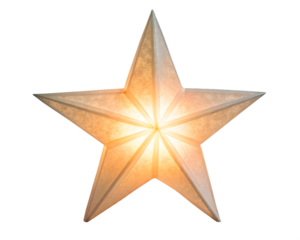 Glistening golden star featuring a radiant center and elegantly beveled edges shines against a clean white background