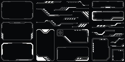 Sci-fi futuristic hud dashboard display virtual reality technology screen. User Interface set. Statistics, Data information infographic. Vector illustration