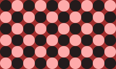 red, pink and black polka dots pattern, Red dot on red background, design for fabric printing as repeat pattern, pink red circle