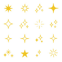 Shiny star set for comics of webtoon vector illustration set.