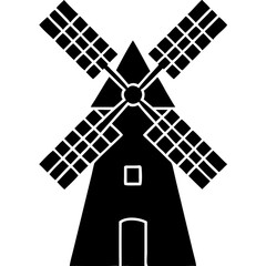 Creative Windmill Icon Vector Illustration | Renewable Energy and Countryside Landscape Design for Eco, Farming, and Rural Projects